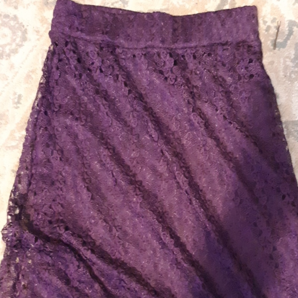 Long purple lace skirt